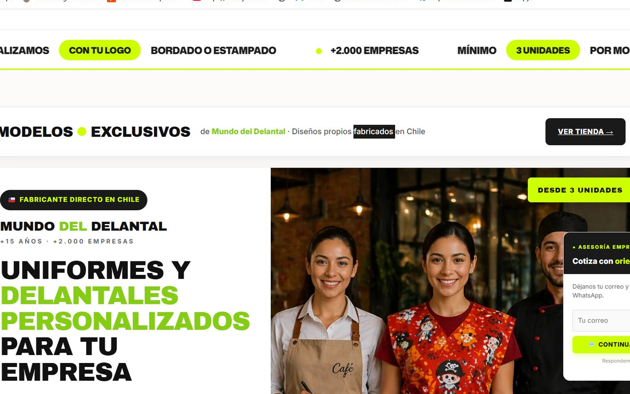 Tienda online de uniformes y delantales personalizados - Mundo del Delantal